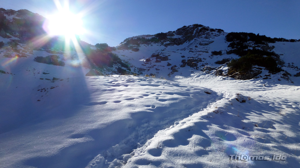 weiter oben gab es sogar schon Schnee